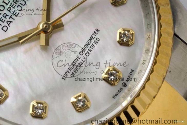 MiroTime 1231 DateJust 36mm SS YG DIWF 1:1 Best Edition 904L Steel White MOP Diamonds Dial on Oyster Bracelet SA Packable 2316